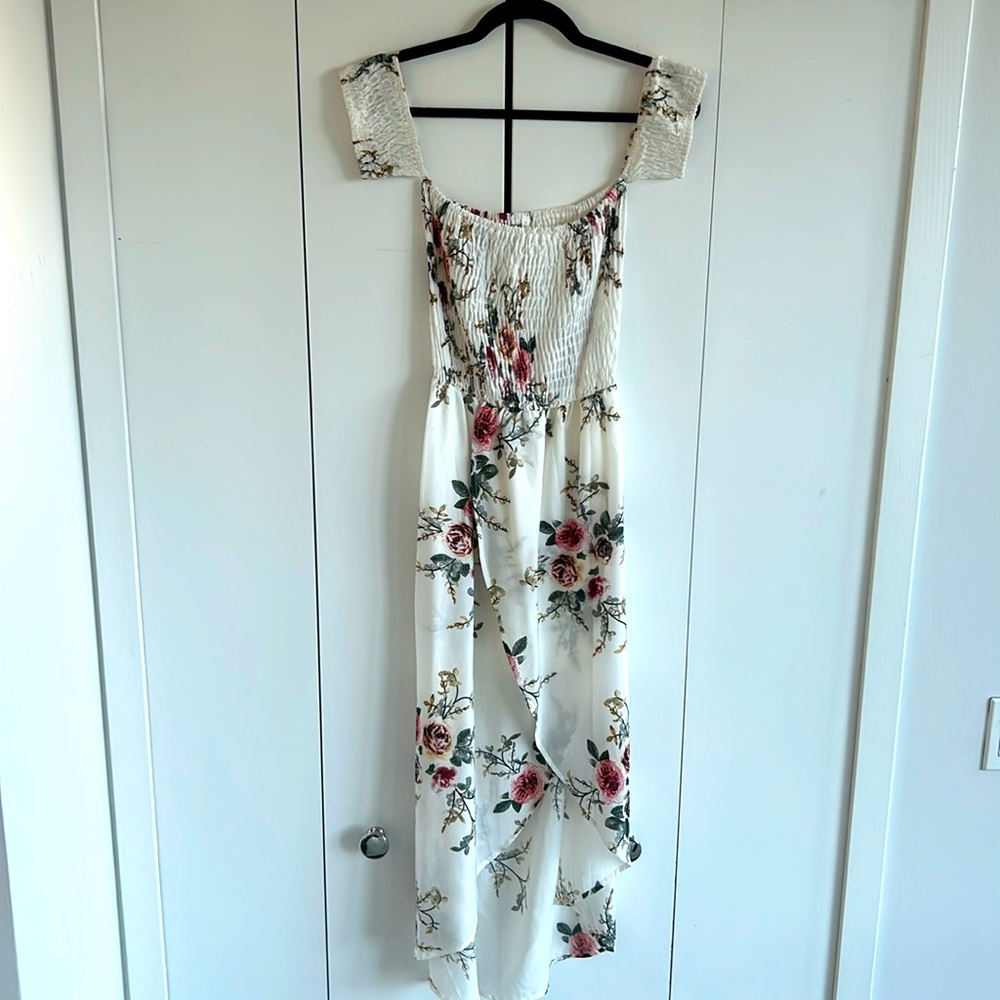 Brandless asymmetrical midi dress. Don’t remember where I got this from. Floaty!
